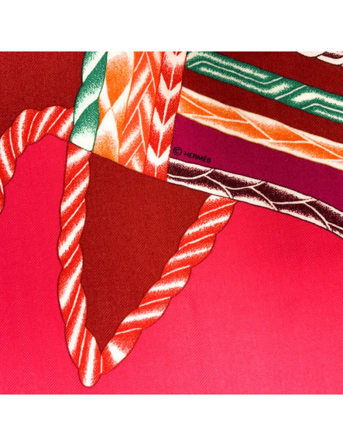 Châle HERMES "Robe du soir" en cachemire et soie