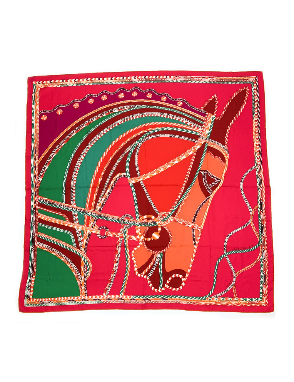 Top Hermes Jaune en soie " Brides de Gala"