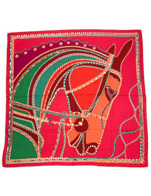 Châle HERMES "Robe du soir" en cachemire et soie