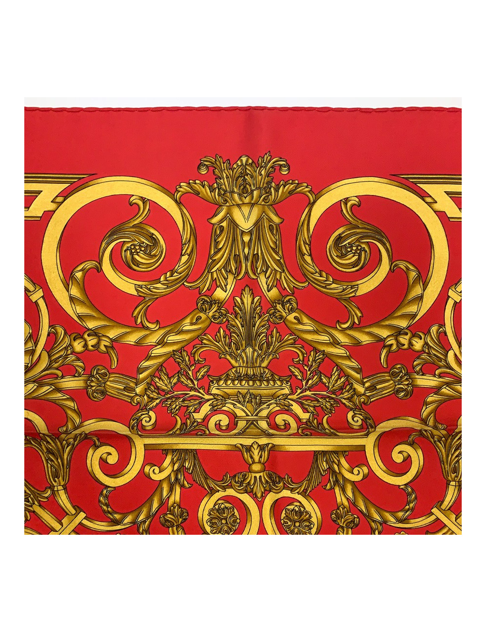 Carré HERMES Les Tuileries soie rouge