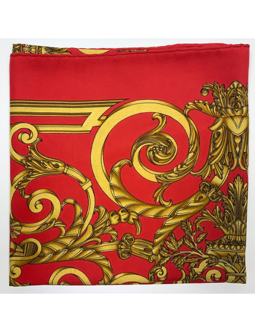 Carré HERMES Les Tuileries soie rouge