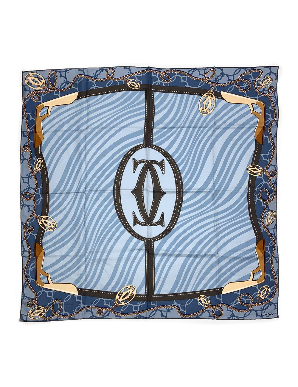 Carré Cartier Bleu et marron