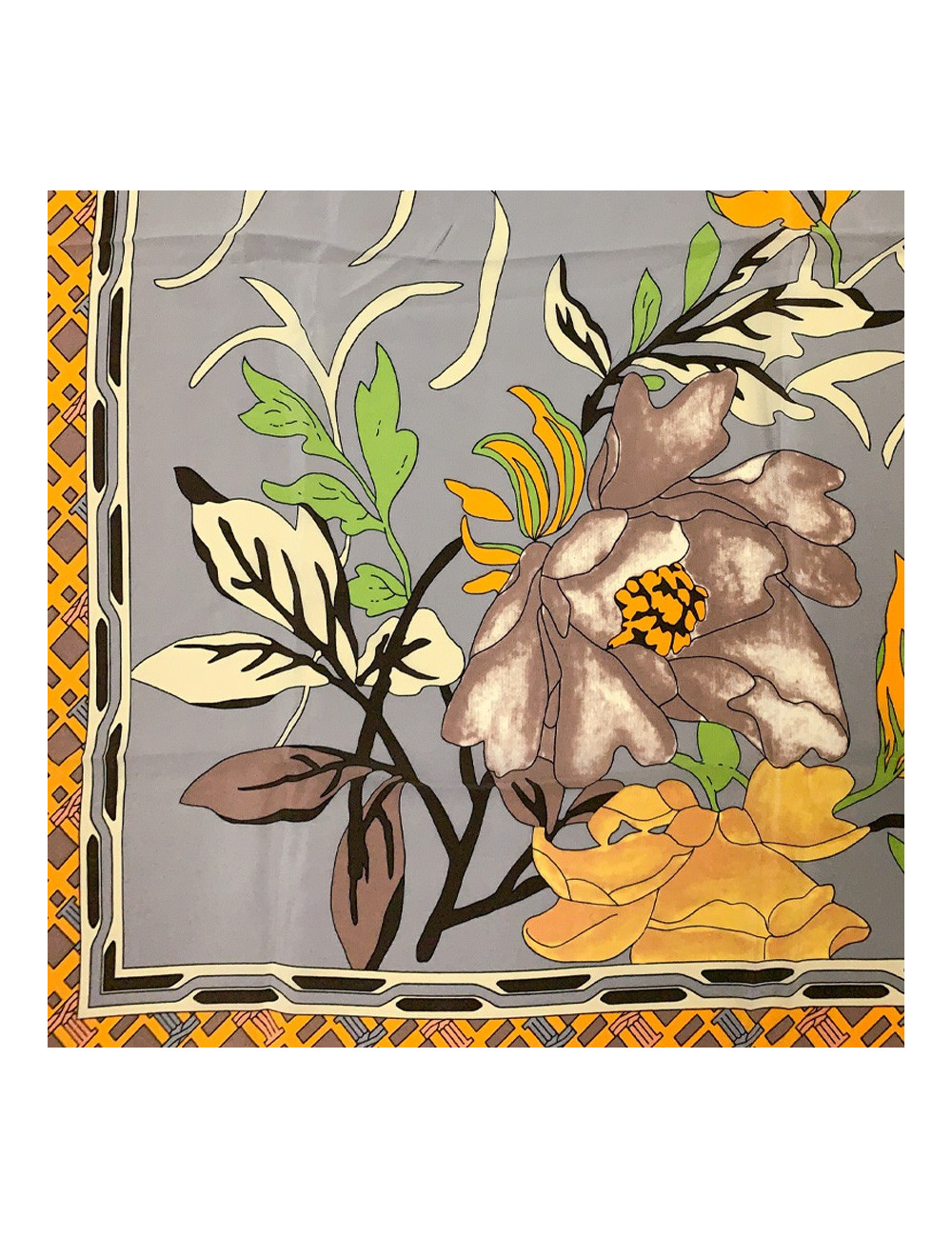 Foulard Torrente jaune a fleurs