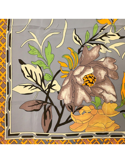 Foulard Torrente jaune a fleurs