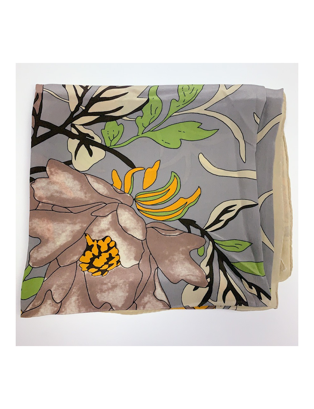 Foulard Torrente jaune a fleurs