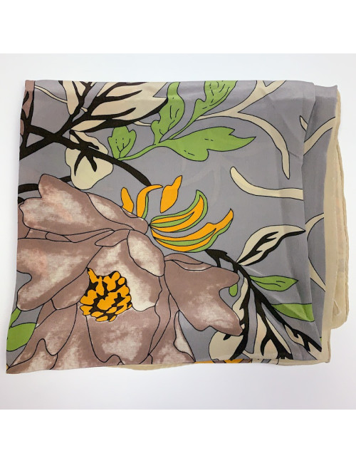 Foulard Torrente jaune a fleurs