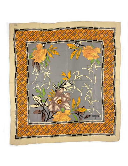 Foulard Torrente jaune a fleurs