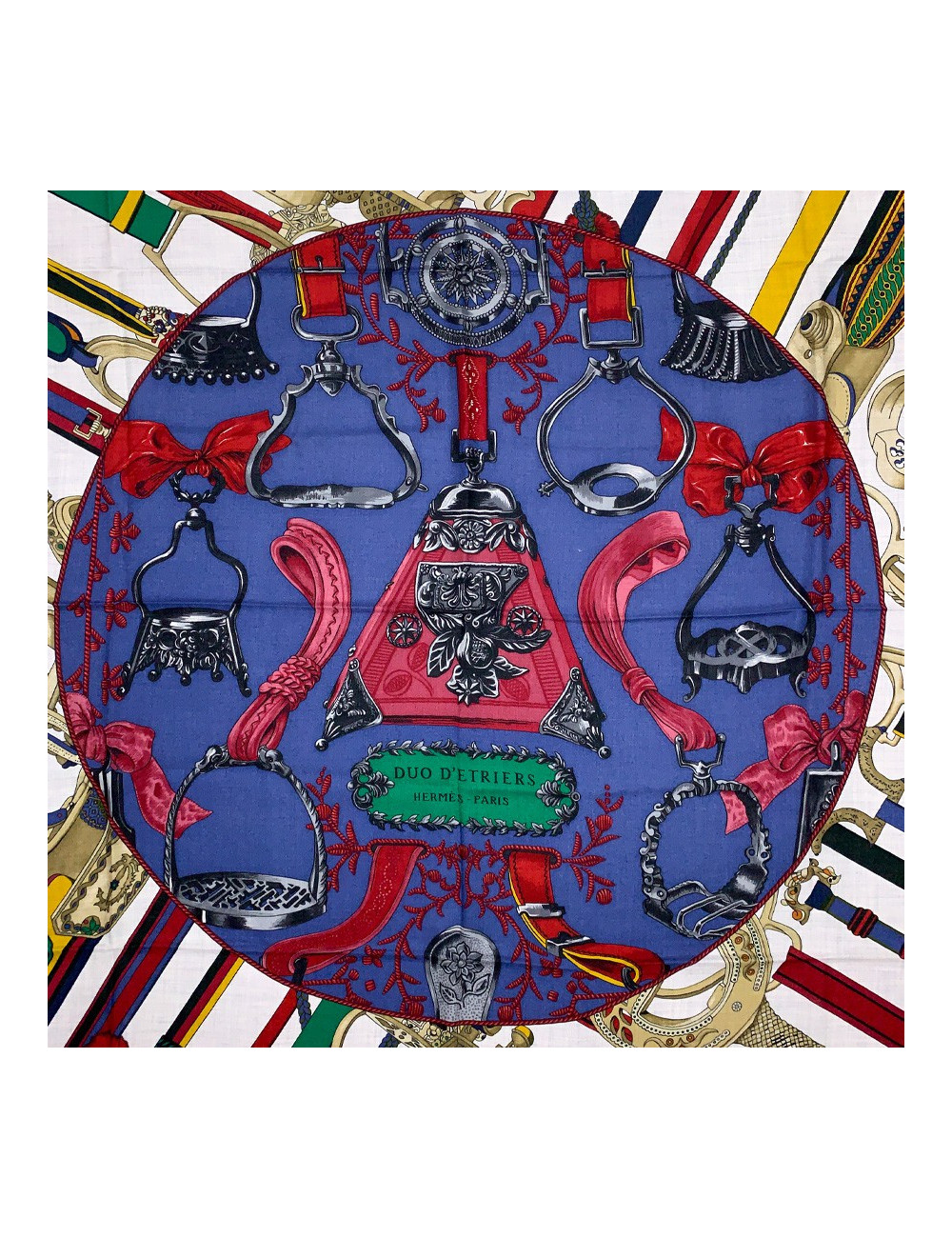 HERMES Châle Duo d'étriers cachemire et soie