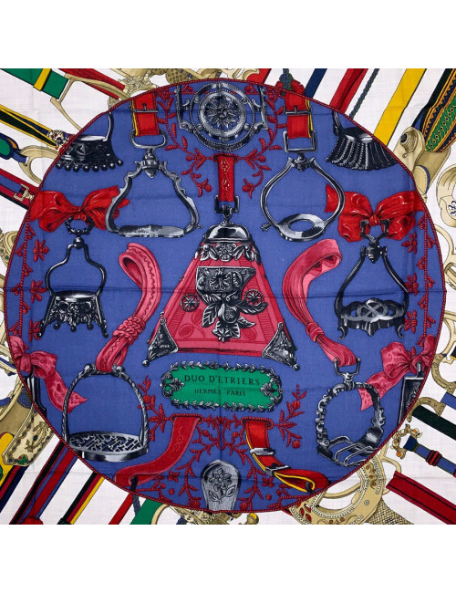 HERMES Châle Duo d'étriers cachemire et soie