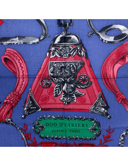 HERMES Châle Duo d'étriers cachemire et soie
