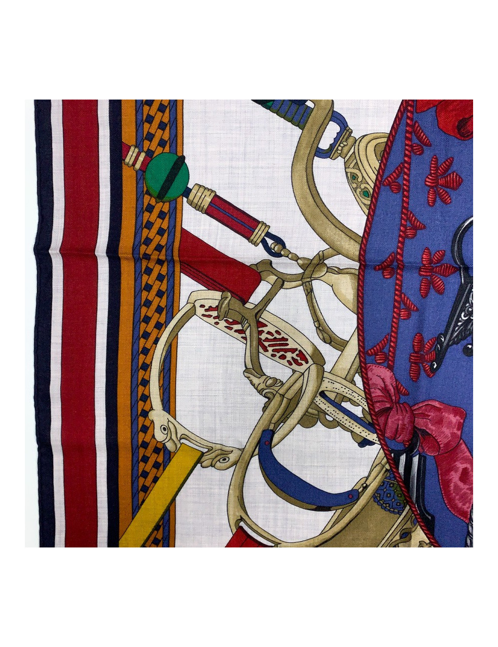 HERMES Châle Duo d'étriers cachemire et soie