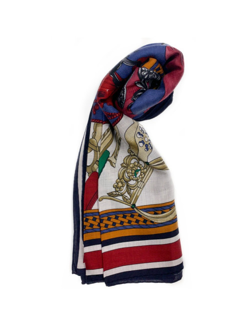 HERMES Châle Duo d'étriers cachemire et soie