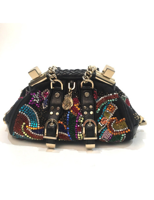 Sac VERSACE perles et cristal multicolore