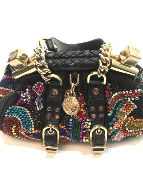 Sac VERSACE perles et cristal multicolore