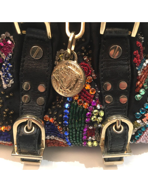Sac VERSACE perles et cristal multicolore