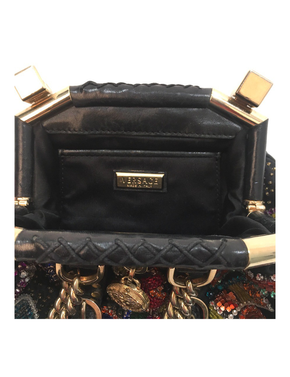 Sac VERSACE perles et cristal multicolore