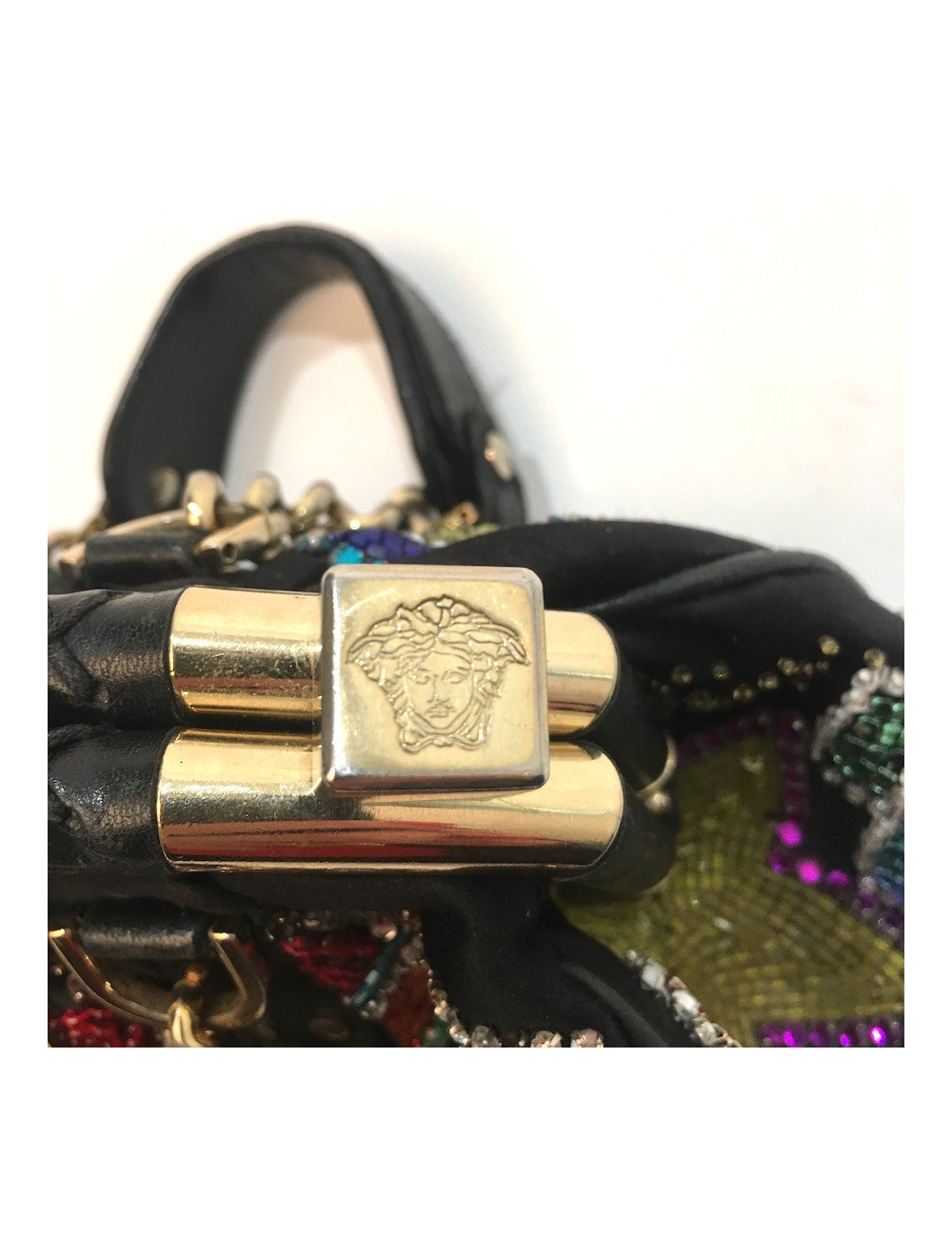 Sac VERSACE perles et cristal multicolore