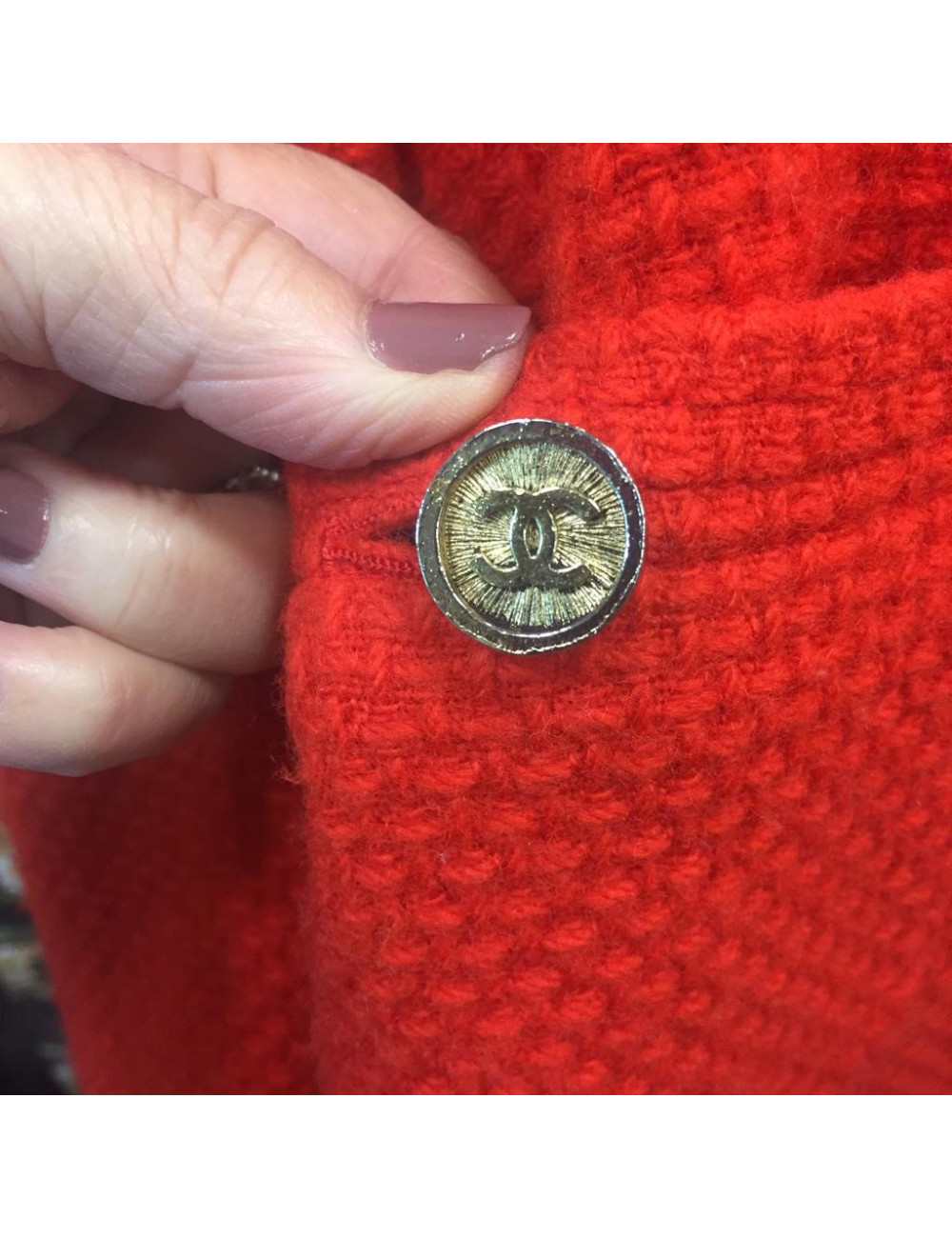 Veste T38 CHANEL  tweed rouge