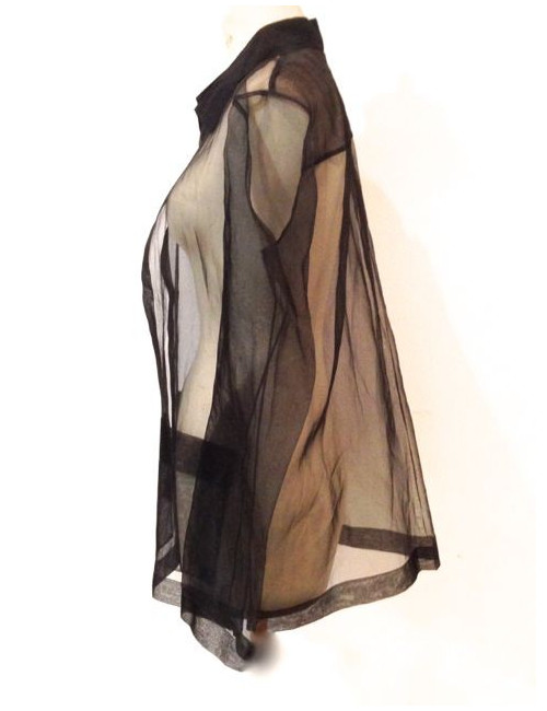 Chemise CHANEL en organza transparente noire