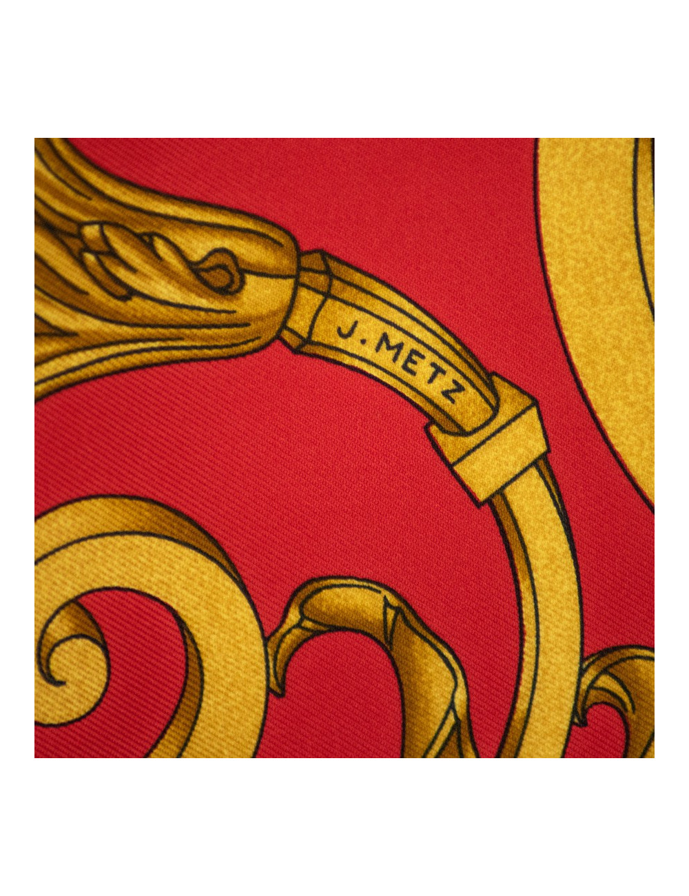 Carré HERMES Les Tuileries soie rouge