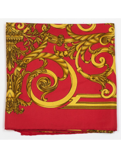 Carré HERMES Les Tuileries soie rouge