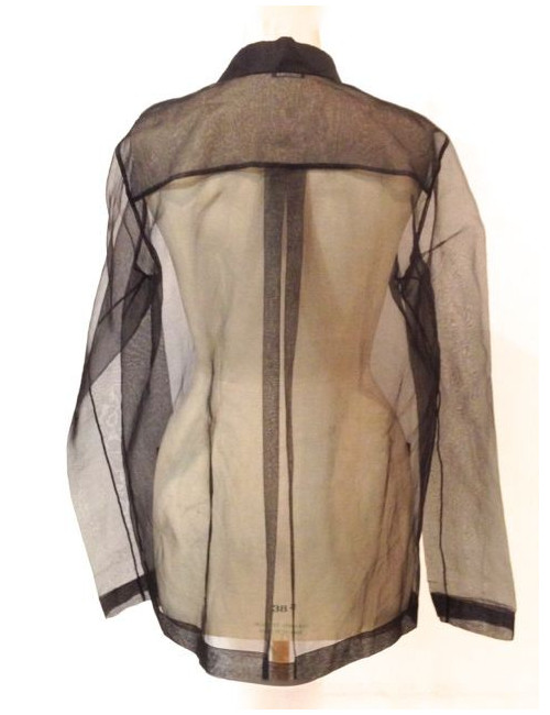 Chemise CHANEL en organza transparente noire