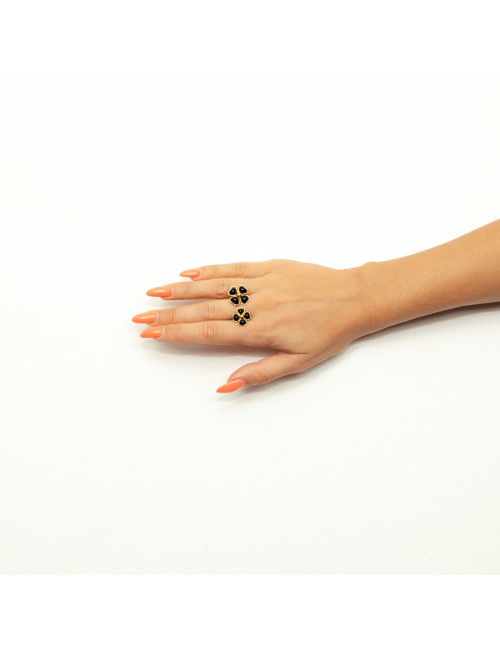 Bague fleur noire MARGUERITE DE VALOIS