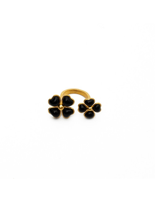 Bague fleur noire MARGUERITE DE VALOIS