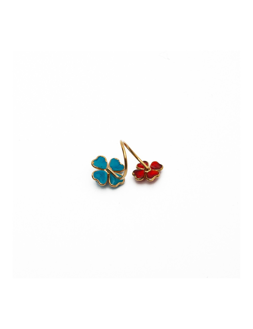 Bague MARGUERITE DE VALOIS flluers turquoise et corail