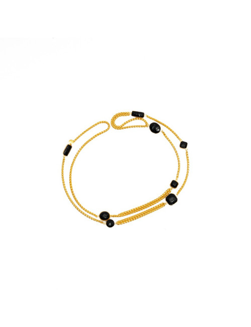 Sautoir noir MARGUERITE DE VALOIS en pâte de verre