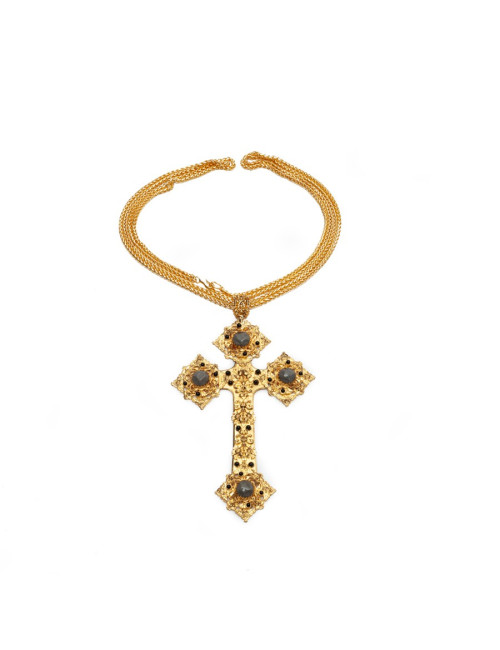 Collier croix grise MARGUERITE DE VALOIS