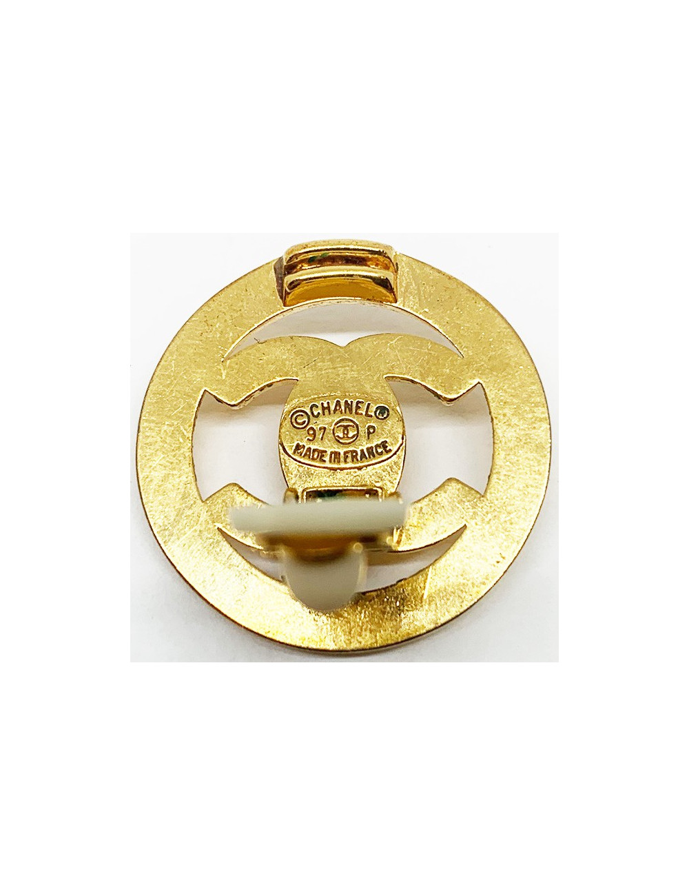 Chanel vintage Clips CC ronds dorés