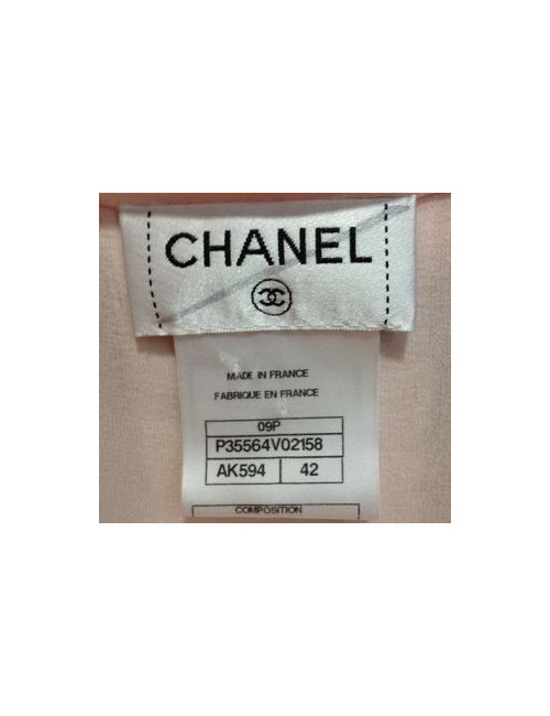 Chemise CHANEL en soie plissée rose barbie