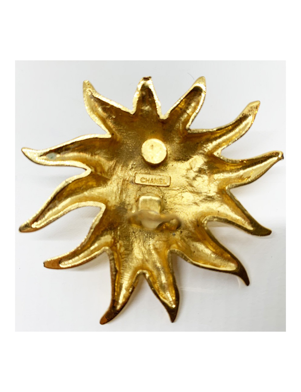 CHANEL sun and pearly beads clip-on earrings