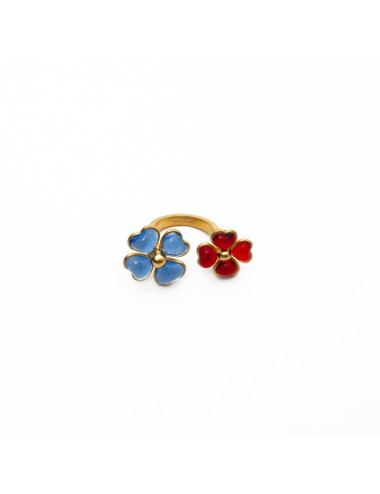 Bague saphir rubis MARGUERITE DE VALOIS fleurettes 2