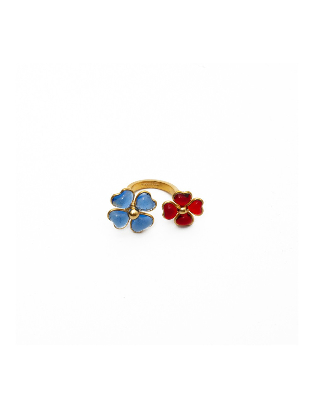 Bague saphir rubis MARGUERITE DE VALOIS fleurettes
