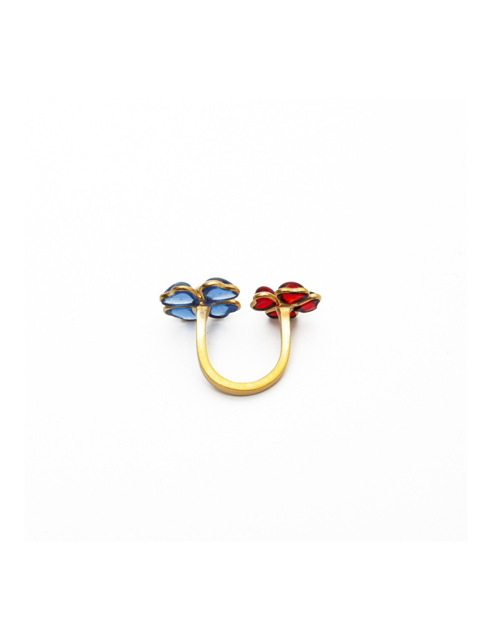 Bague saphir rubis MARGUERITE DE VALOIS fleurettes