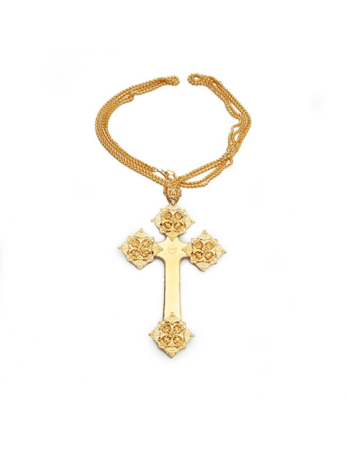 Croix MARGUERITE DE VALOIS turquoise et corail