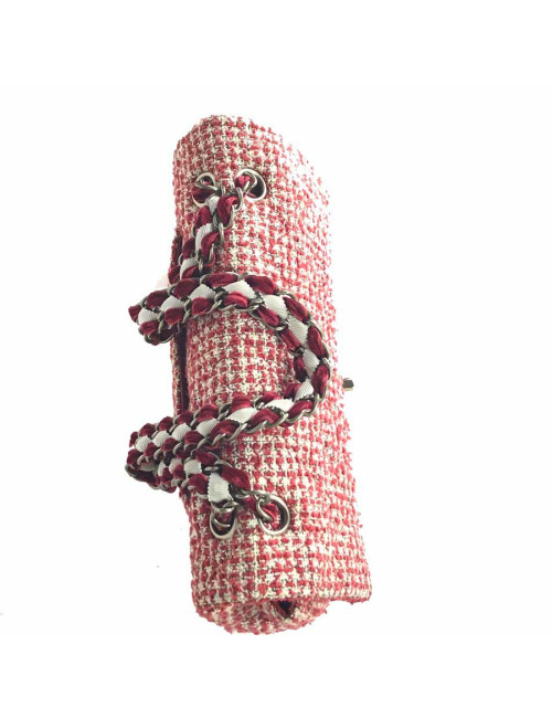 Sac CHANEL tweed rouge et blanc