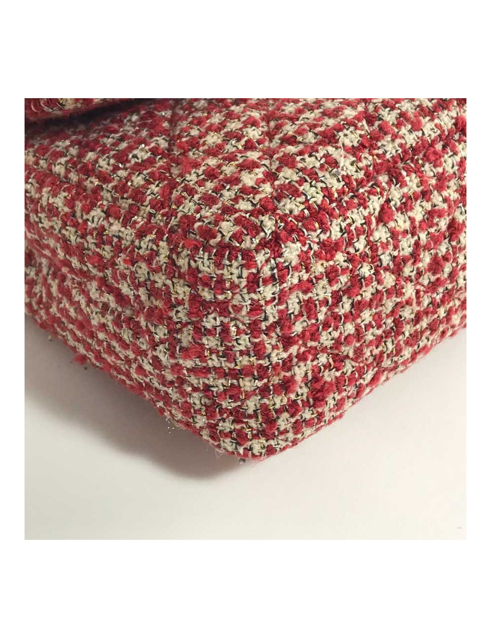 Sac CHANEL tweed rouge et blanc