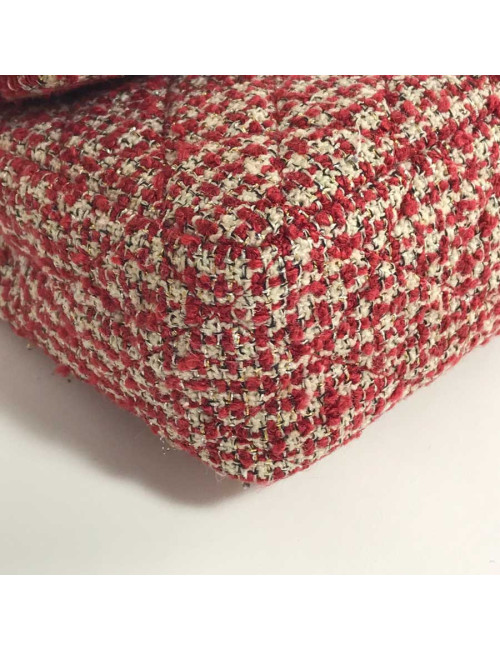 Sac CHANEL tweed rouge et blanc