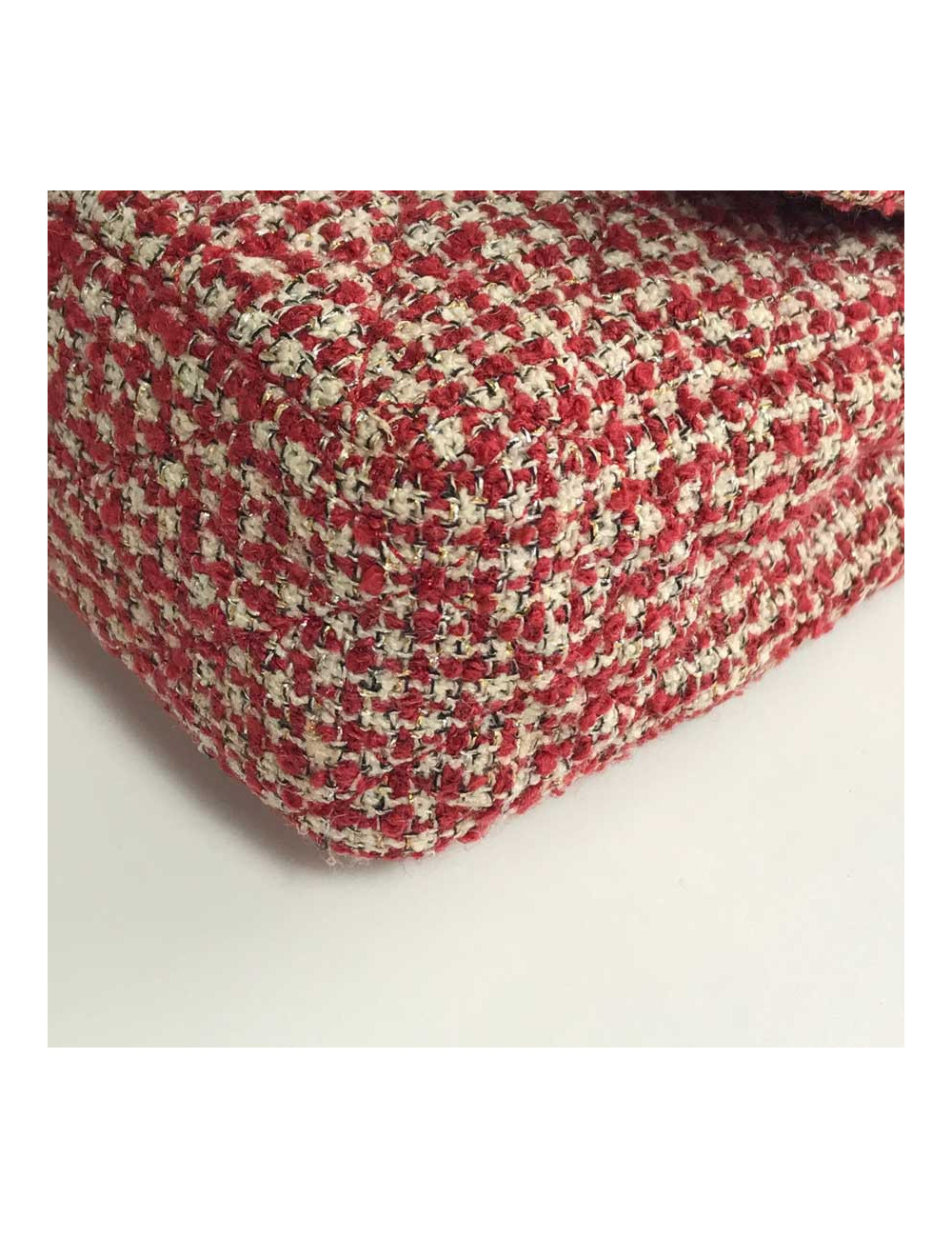 Sac CHANEL tweed rouge et blanc