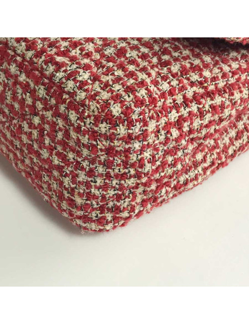 Sac CHANEL tweed rouge et blanc