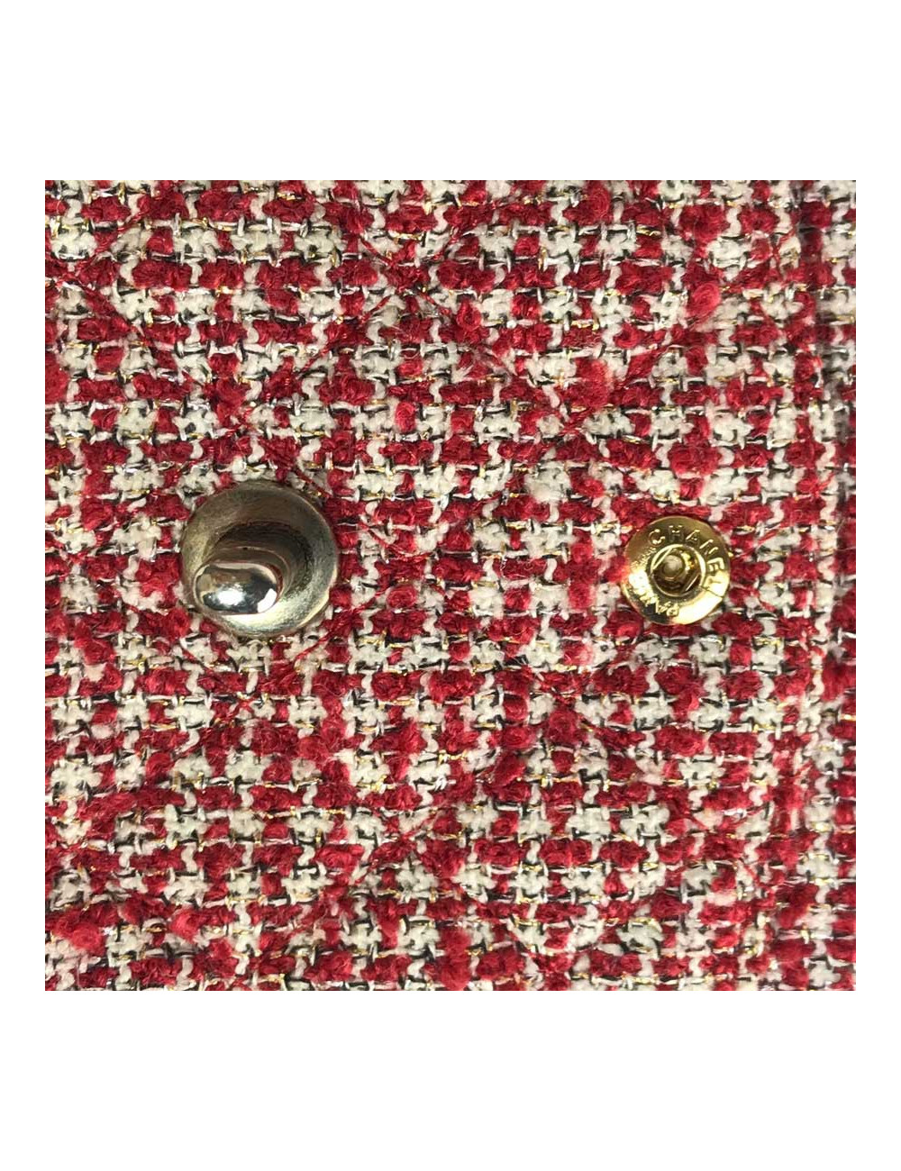 Sac CHANEL tweed rouge et blanc