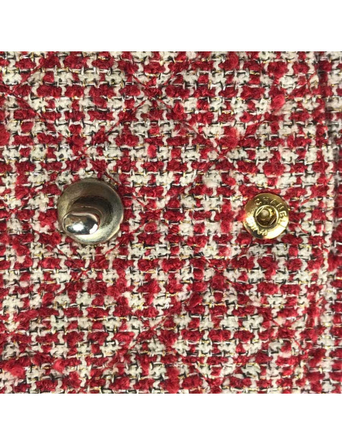 Sac CHANEL tweed rouge et blanc