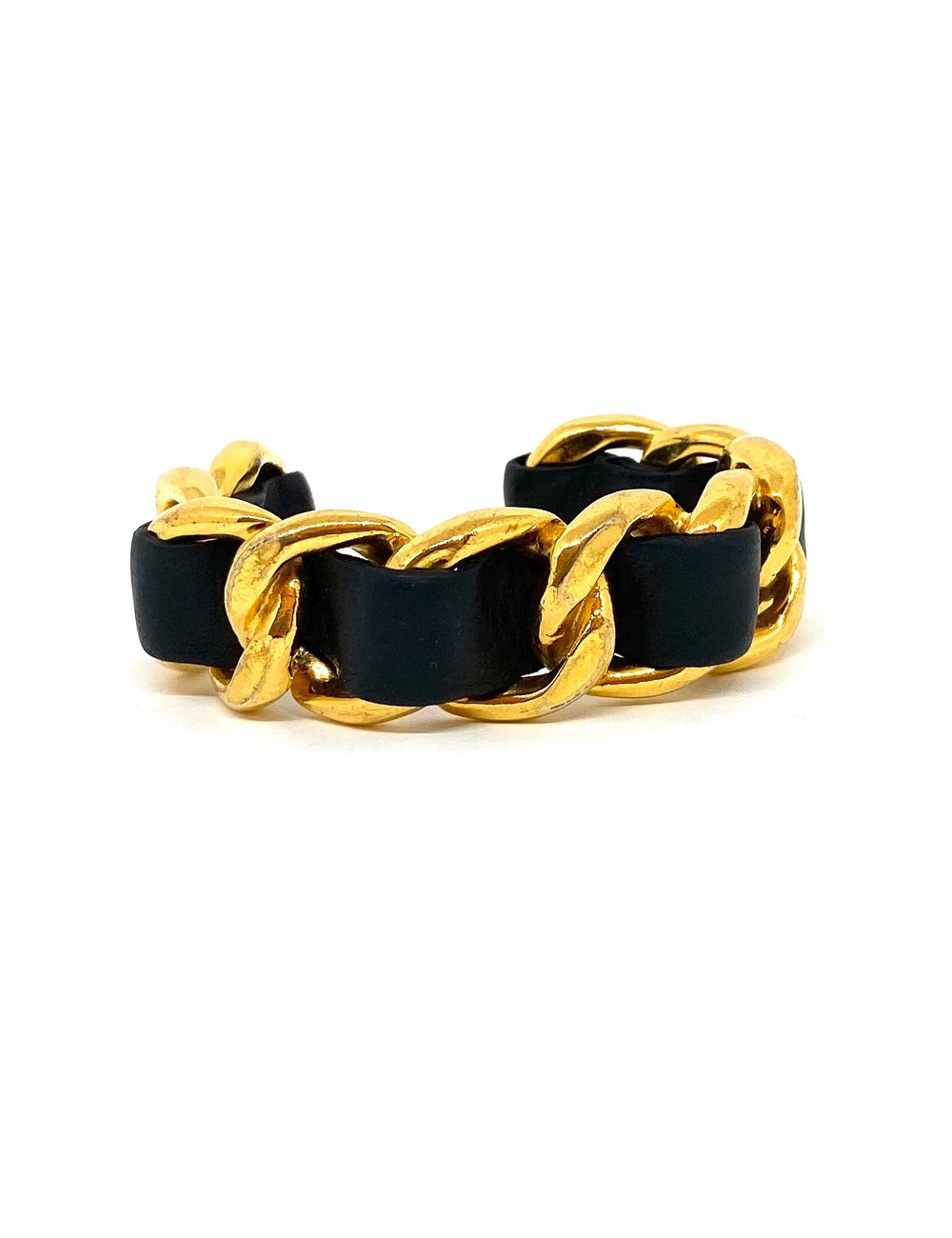 Bracelet CHANEL chaine et cuir