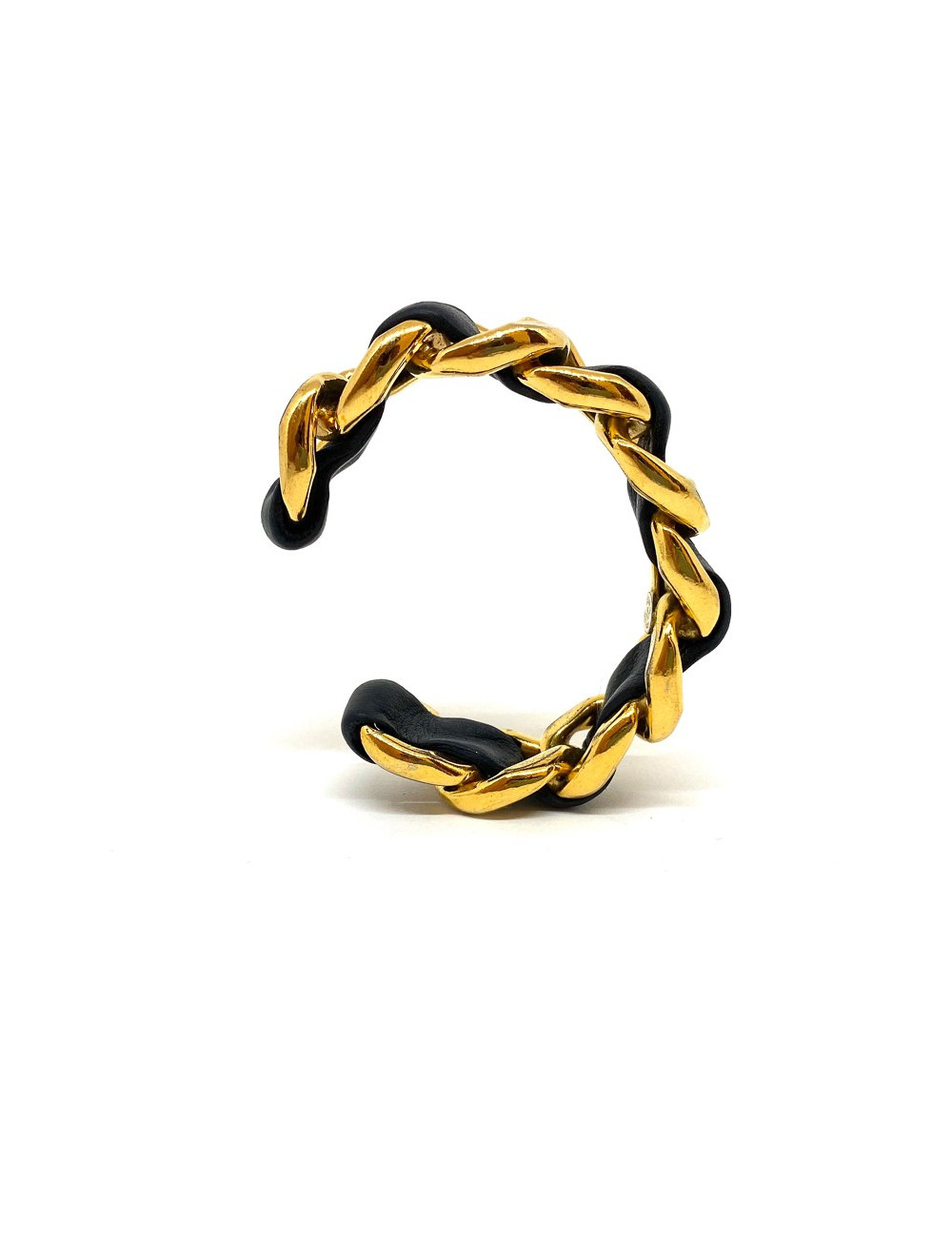 Bracelet CHANEL chaine et cuir