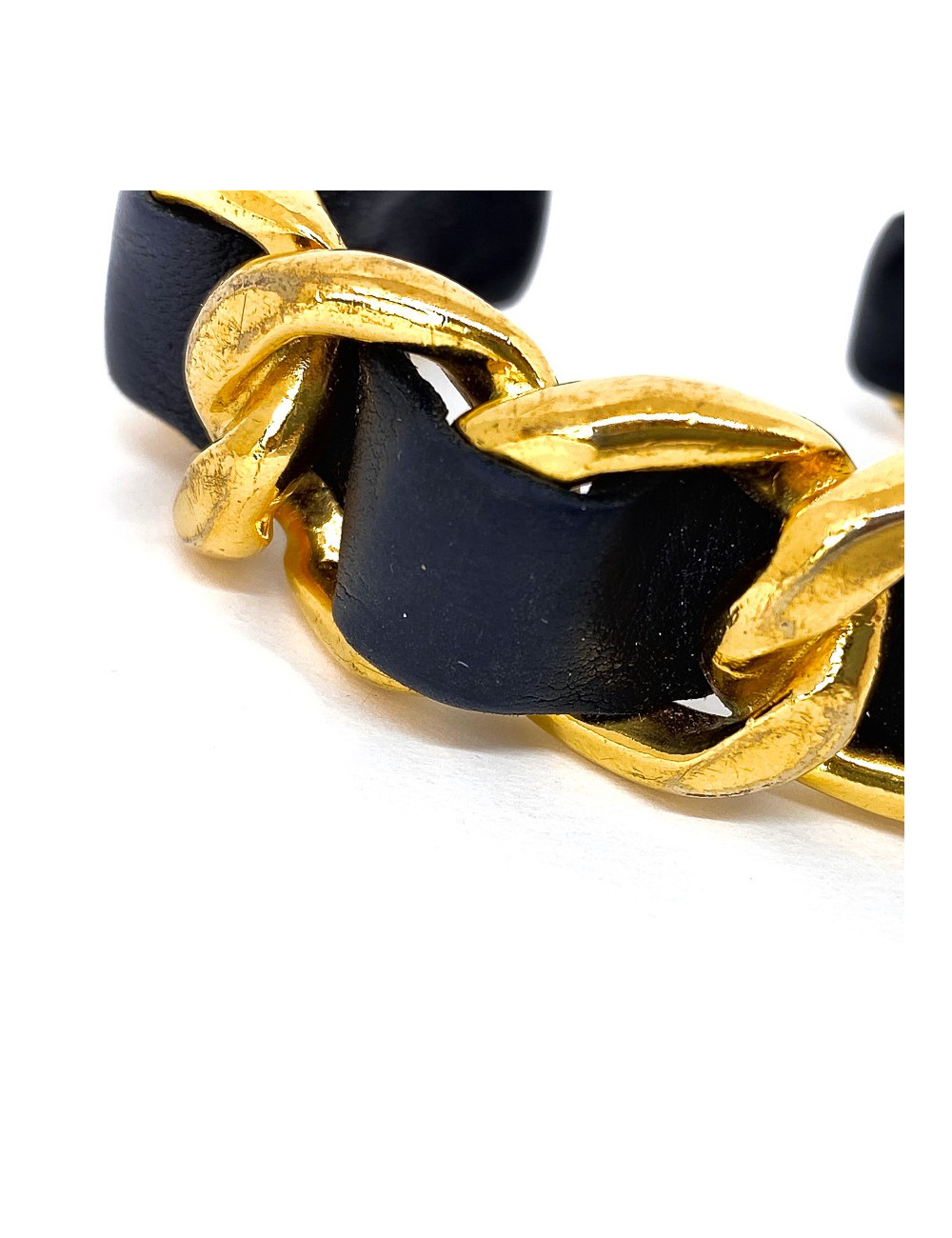 Bracelet CHANEL chaine et cuir