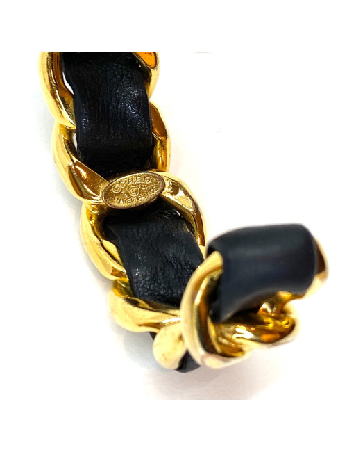 Bracelet CHANEL chaine et cuir