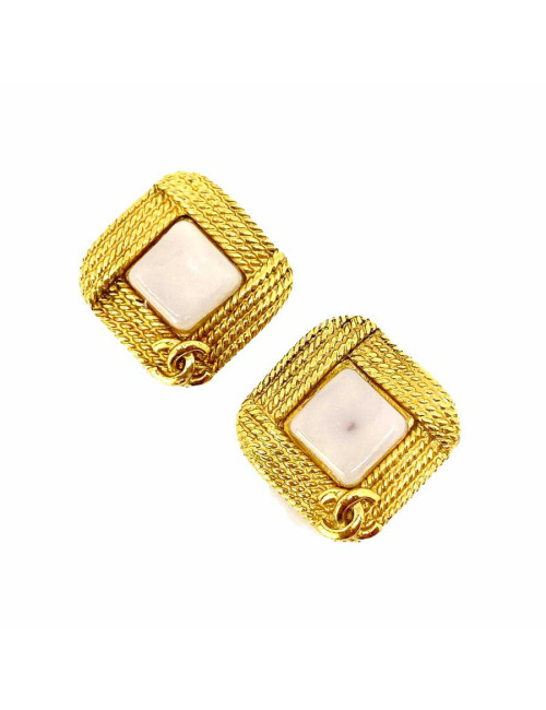 Boucles d'oreille CHANEL clips losanges vintage